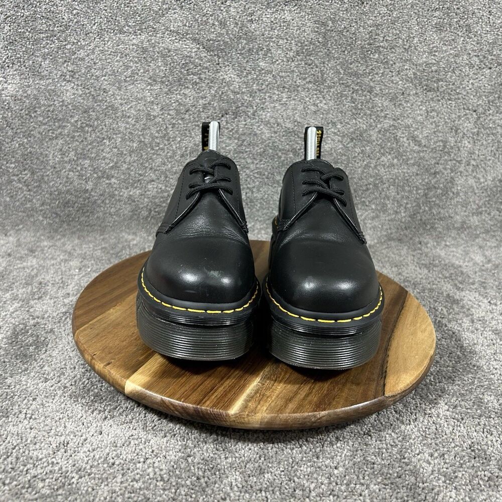 Dr. Martens Audrick 3 Eye Woman’s Size 8 Black Leather Platform Shoes Used - Picture 3 of 12